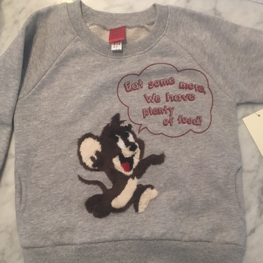 Girls mouse appliqué sweatshirt